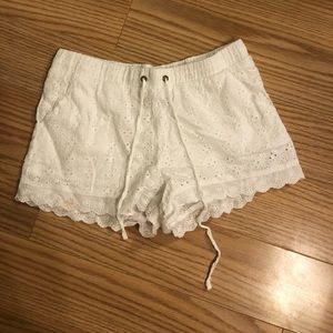 juniors white eyelet shorts
